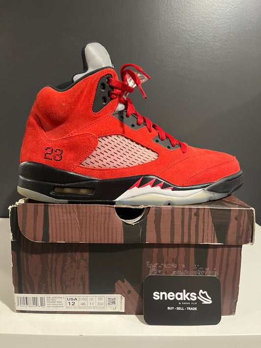 USED Air Jordan 5 Retro Raging Bull 2021 DD0587-600 SIZE 12M OG ALL SP25-147