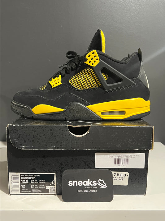 USED Air Jordan 4 Retro Thunder 2023 DH6927-017 SIZE 10.5M OG ALL SP25-148