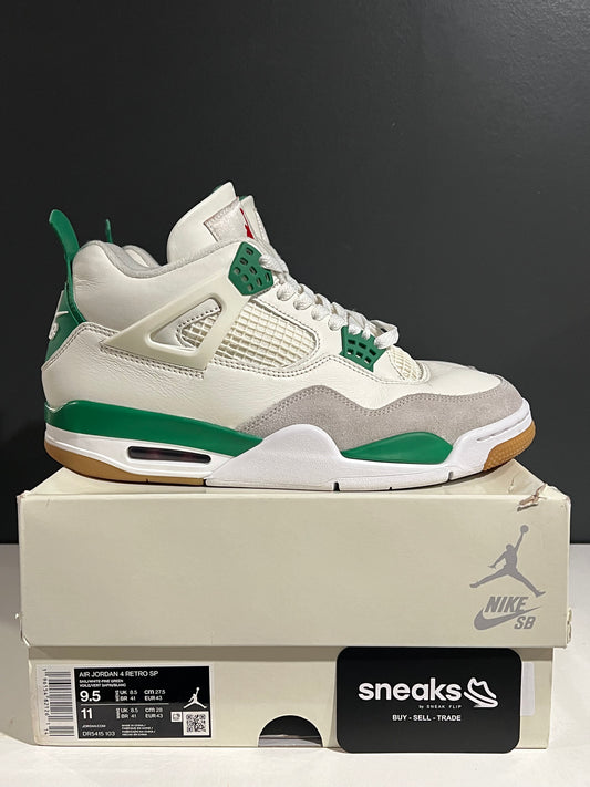 USED Nike SB x Air Jordan 4 Retro SP Pine Green DR5415-103 SIZE 9.5M OG ALL SP25-125