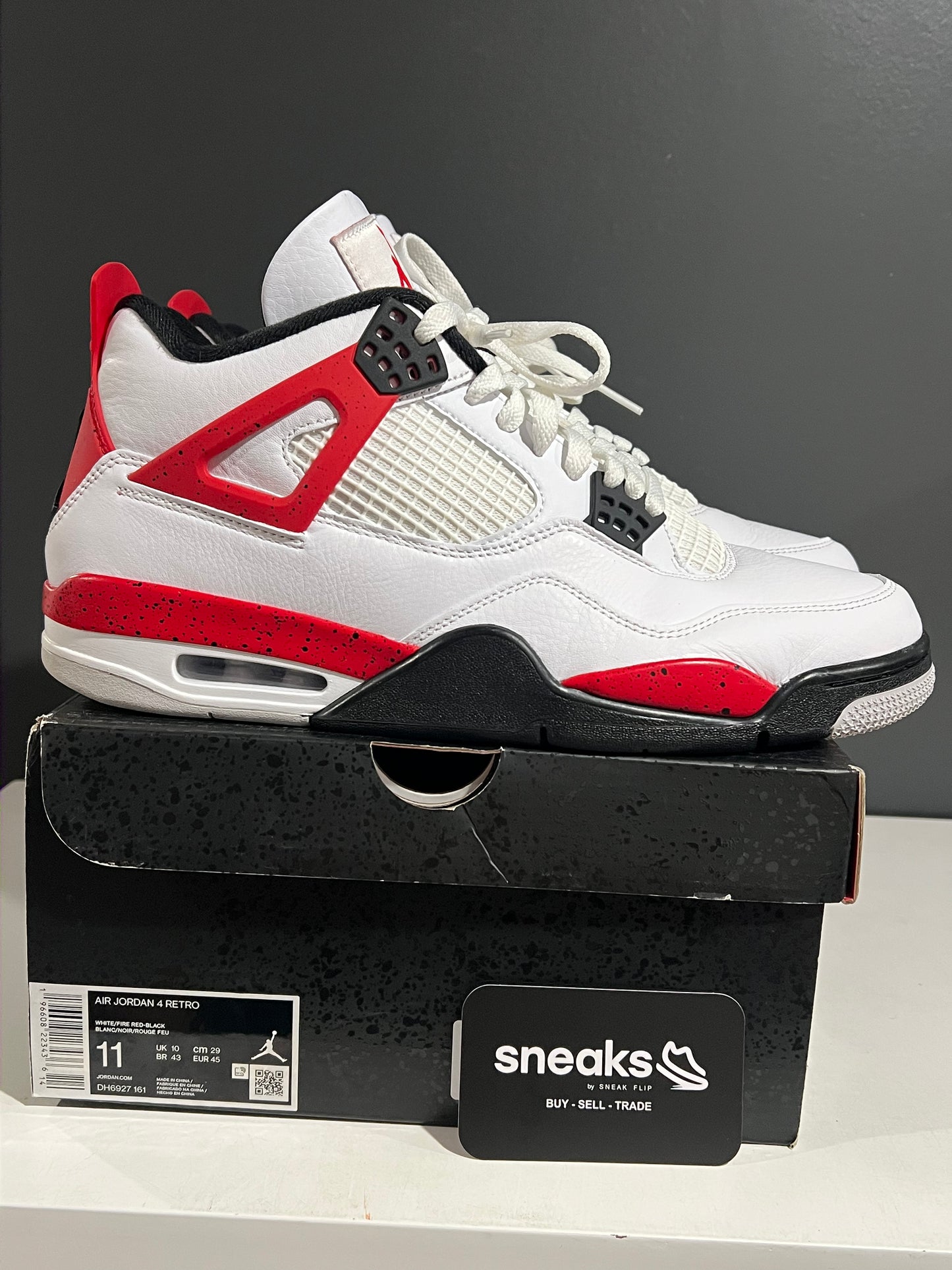 USED Air Jordan 4 Retro Red Cement DH6927-161 SIZE 11M OG ALL SP25-103
