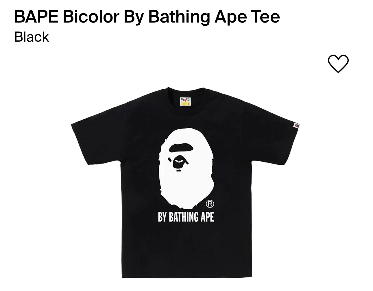 BAPE Bi Color By Bathing Ape Tee Black