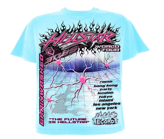 Hellstar Neuron Tour T-Shirt Light Blue