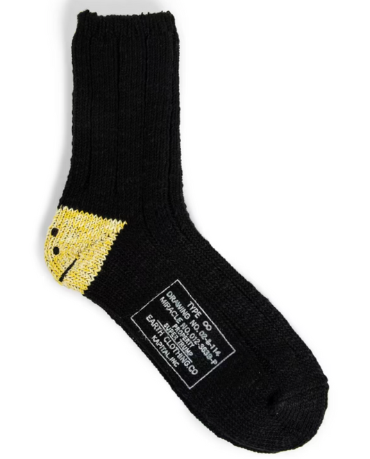 KAPITAL Rainbow Happy Heel Socks Black