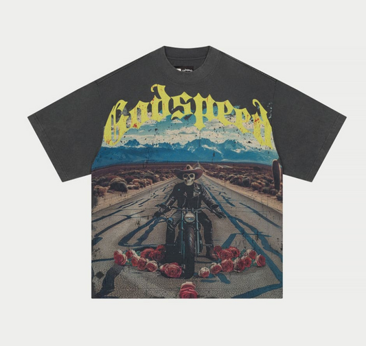 Godspeed Long Lonely Road T-shirt Black Wash