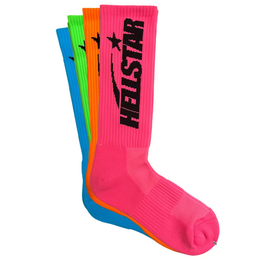 Hellstar Logo Socks (4 Pack) Neon