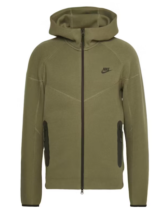 Nike Sportswear Tech Fleece Windrunner Full-Zip Hoodie Medium Olive/Black FB7921-222