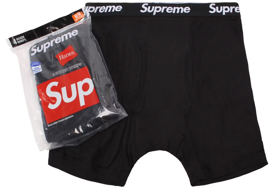 Supreme Hanes Boxer Briefs (4 Pack) Black