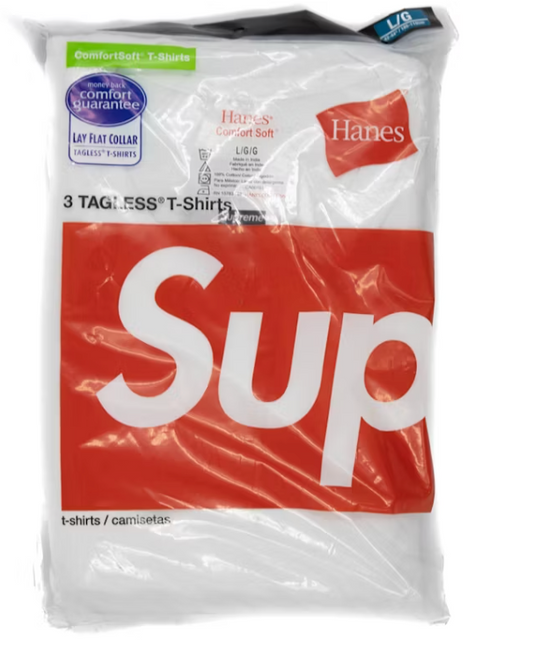 Supreme Hanes Tagless Tees (3 Pack) White