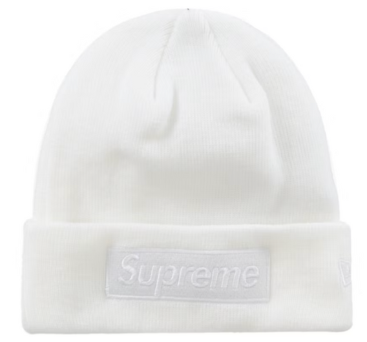 Supreme New Era Box Logo Beanie (FW23) White