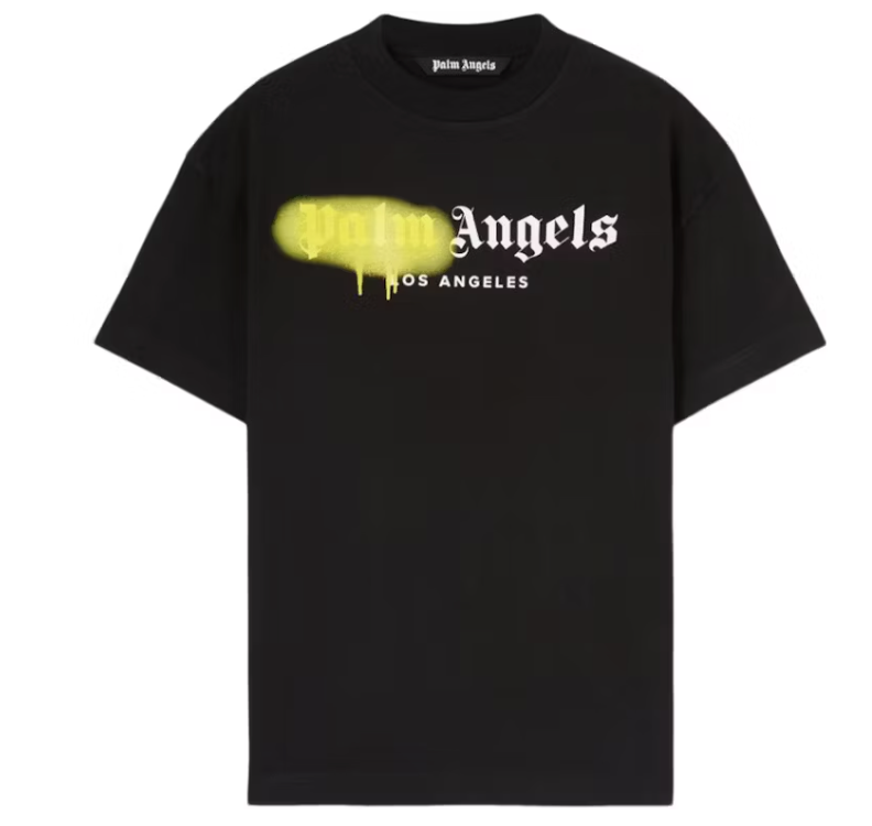Palm Angels Los Angeles Sprayed Logo T-Shirt Black/Yellow