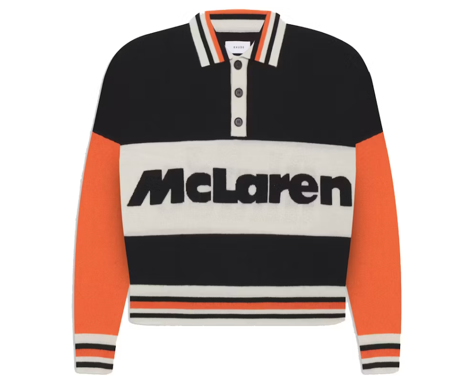 Rhude x McLaren Logo Polo Black/Orange USED