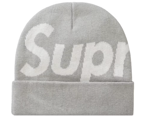 Supreme Big Logo Beanie Grey