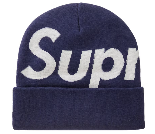 Supreme Big Logo Beanie Navy