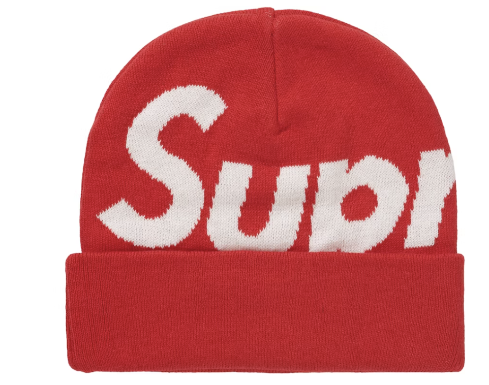 Supreme Big Logo Beanie Red