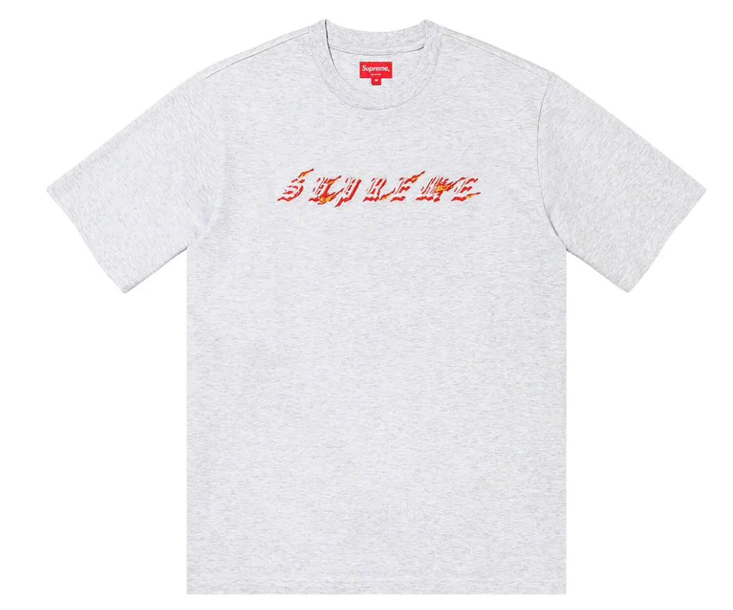 NEW SUPREME FLAMES S S TOP HEATHER GREY