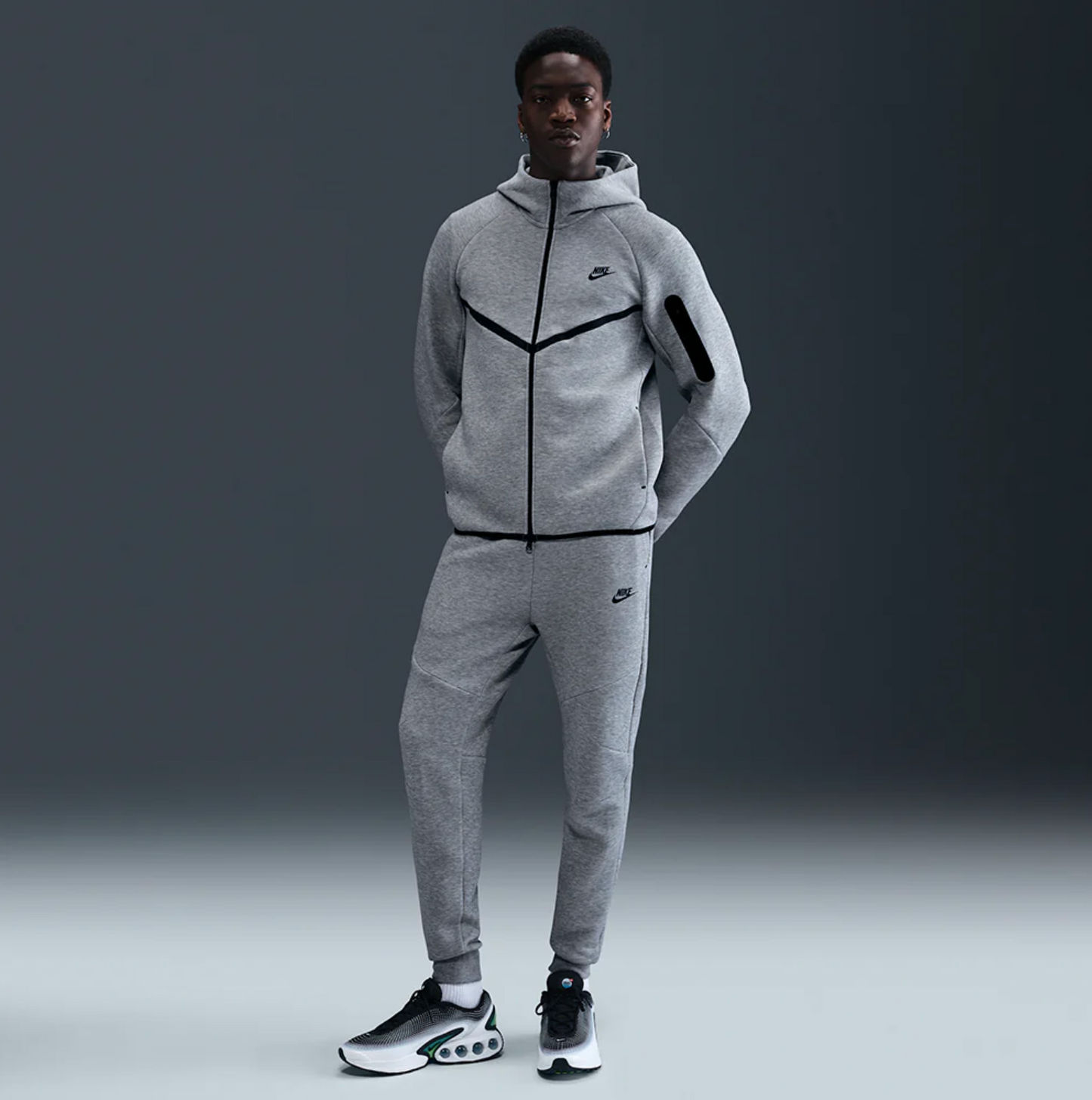 Nike Tech Full-Zip Windrunner Hoodie Dark Grey Heather HV0949-063