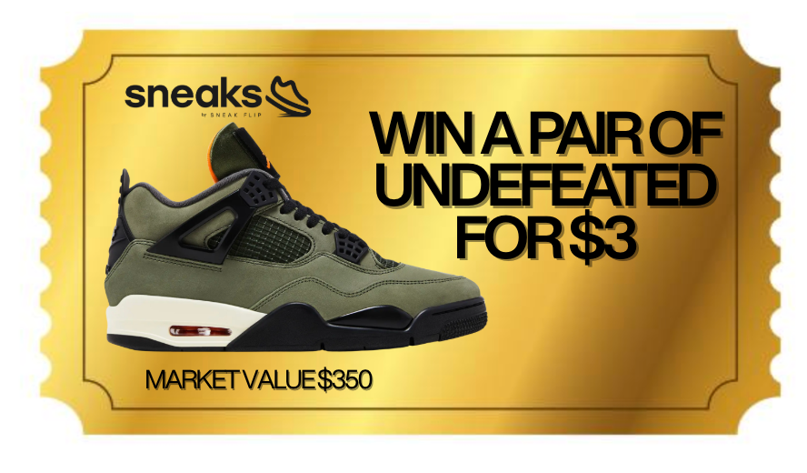 Black Friday Raffle Air Jordan 4 Undefeated Entry 10X