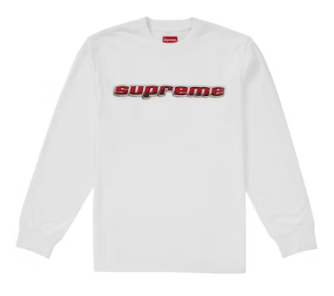 NEW SUPREME CHROME LOGO LS TOP WHITE X-Large