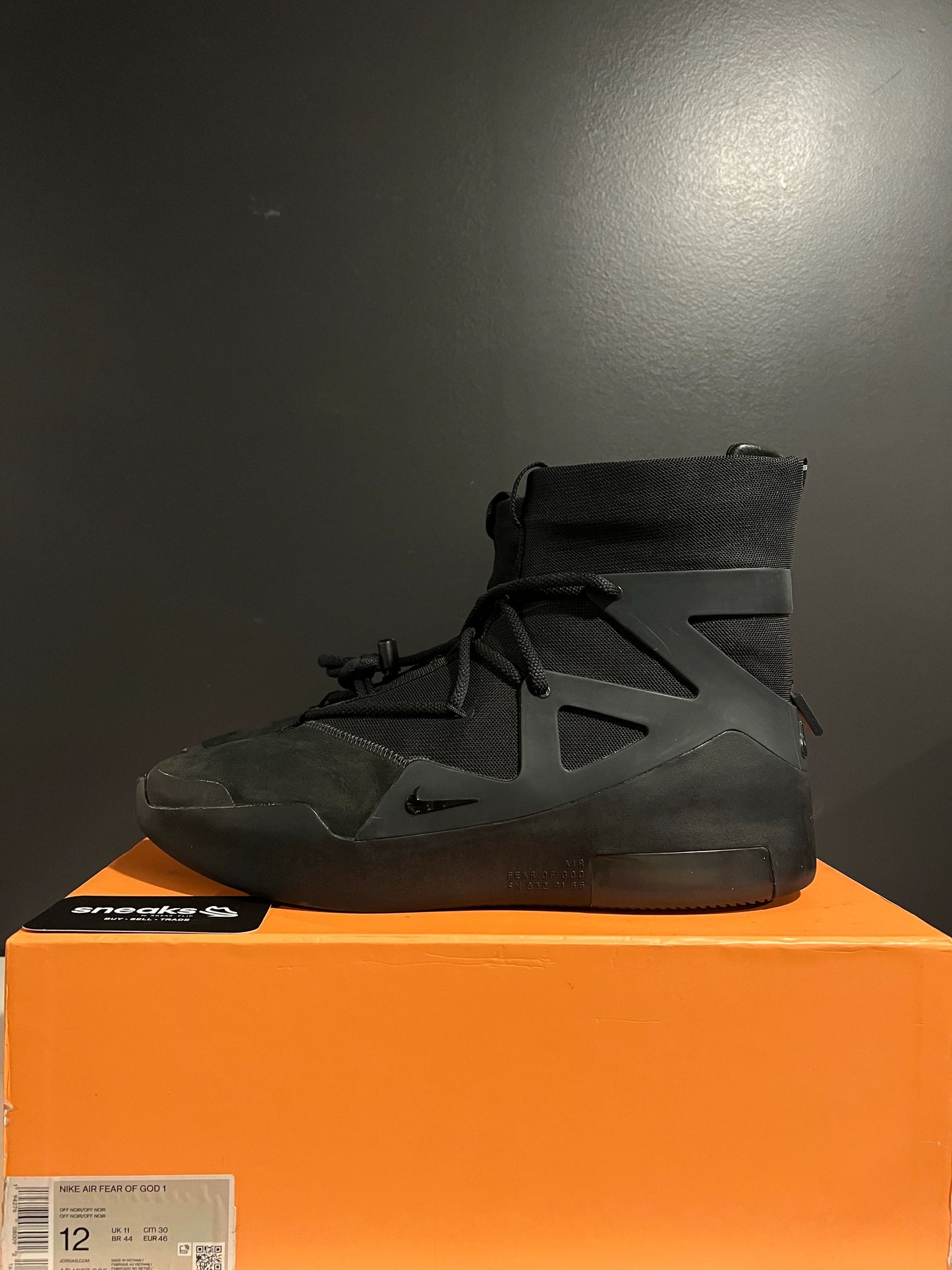 Nike Air Fear of God 1 Triple Black - Used