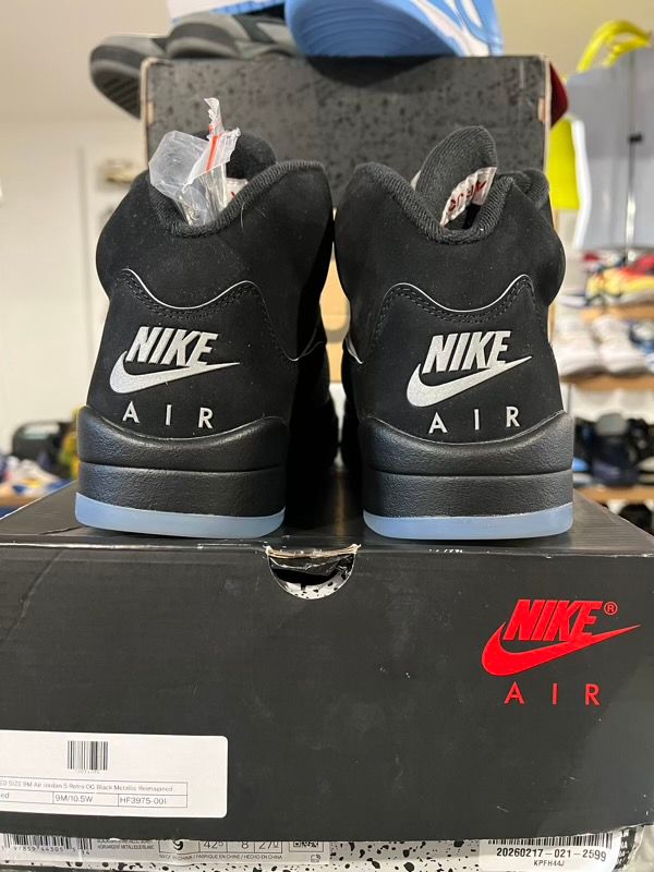 USED SIZE 9M Air Jordan 5 Retro OG Black Metallic Reimagined - Used
