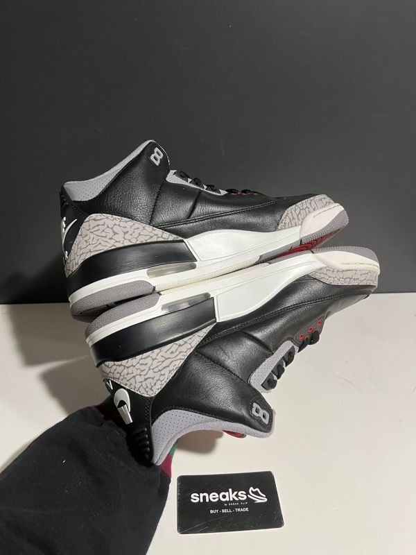 USED SIZE 9.5M Jordan 3 Retro OG Black Cement (2024) - USED NO BOX