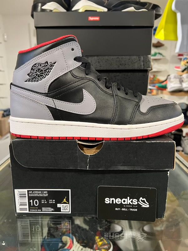 USED SIZE 10M Jordan 1 Mid Bred Shadow - Used