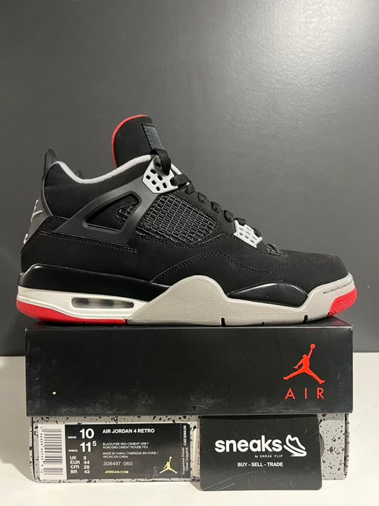 USED SIZE 10M Jordan 4 Retro Bred (2019) - Used