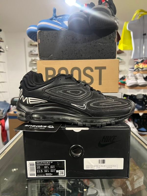 USED SIZE 10M Nike Air Max 98 TL Supreme Black - Used