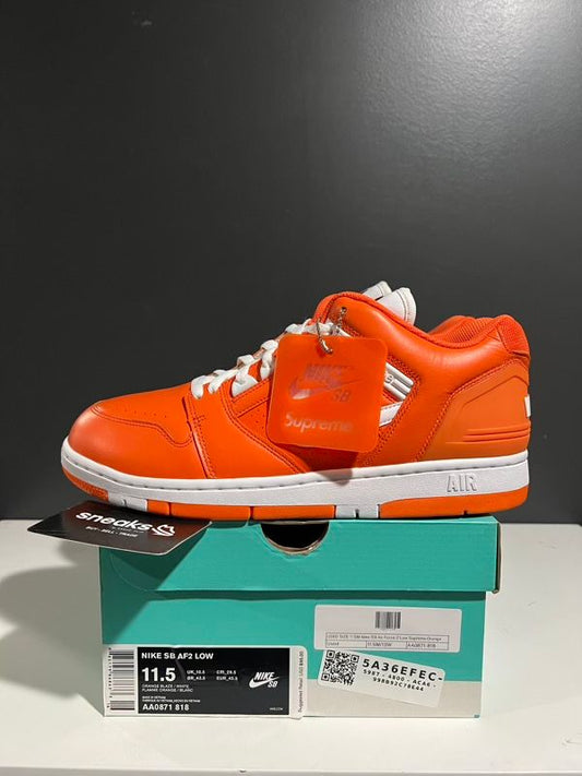 USED SIZE 11.5M Nike SB Air Force 2 Low Supreme Orange - Used