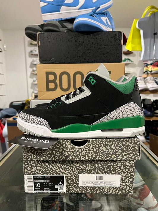 USED SIZE 10M Jordan 3 Retro Pine Green - Used