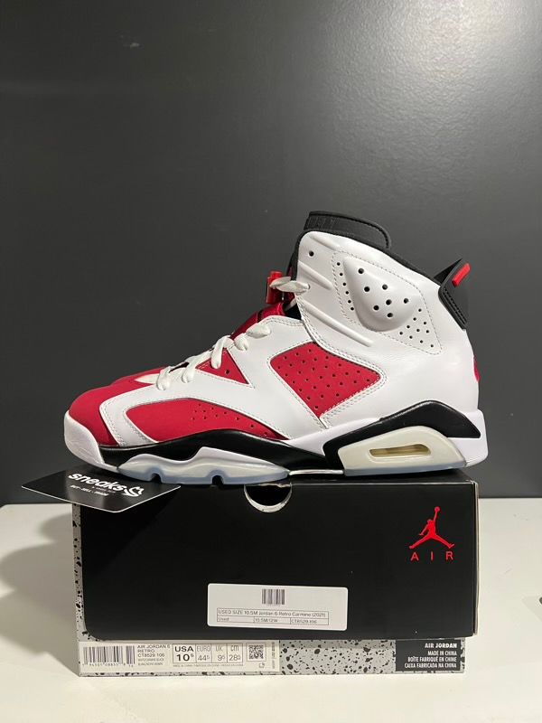 USED SIZE 10.5M Jordan 6 Retro Carmine (2021) - Used