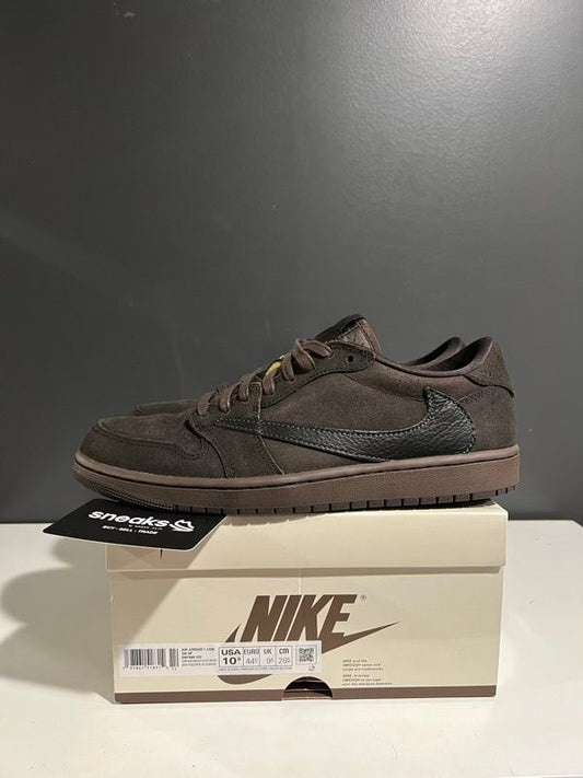 USED SIZE 10.5M Jordan 1 Retro Low OG SP Travis Scott Velvet Brown - Used