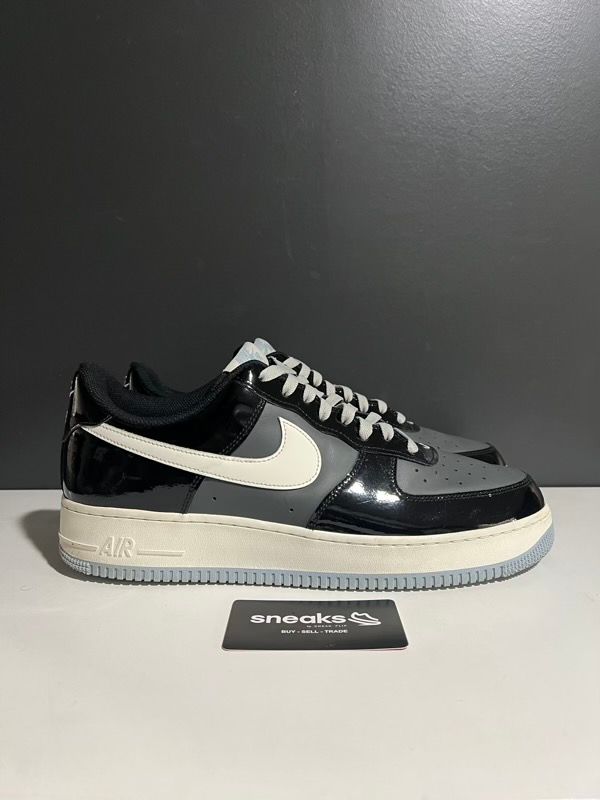 USED SIZE 13M Nike Air Force 1 Low Black Iron Grey Patent - USED NO BOX