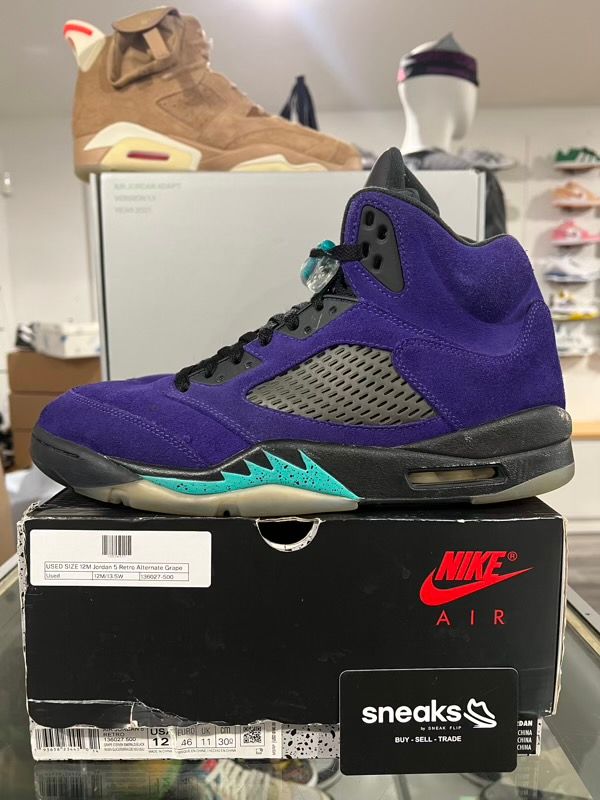 USED SIZE 12M Jordan 5 Retro Alternate Grape - Used