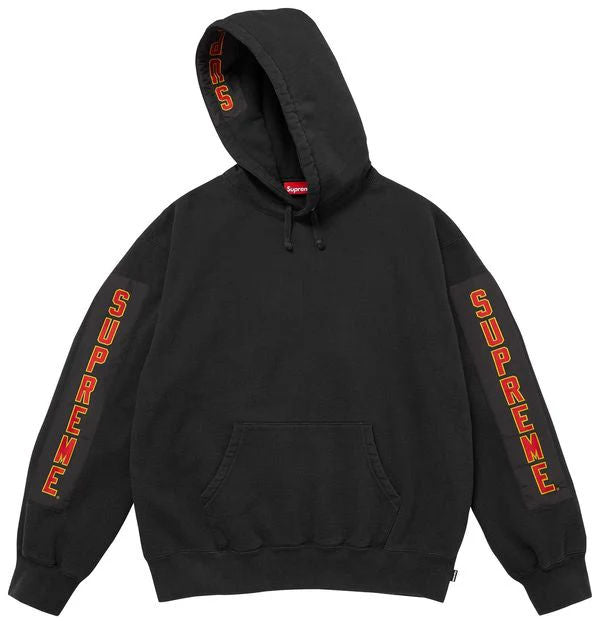 Supreme Woven Patches Hooded Sweatshirt Black