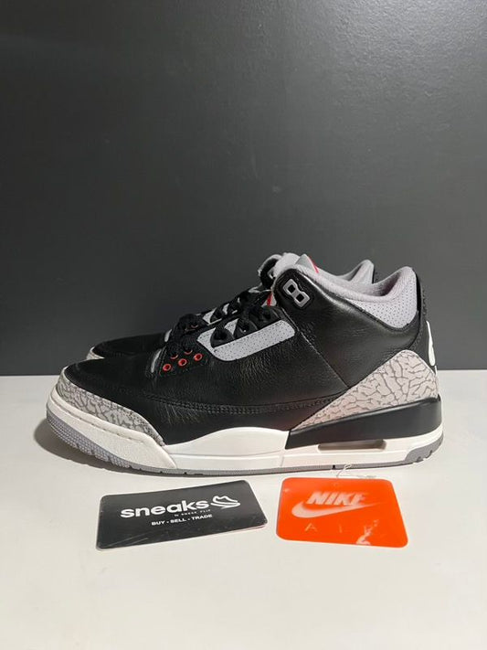 USED SIZE 9.5M Jordan 3 Retro OG Black Cement (2024) - USED NO BOX