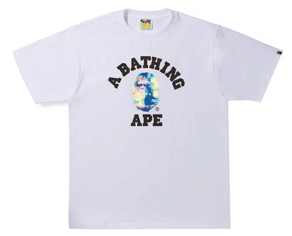 BAPE Tie Dye College Tee White/Multi