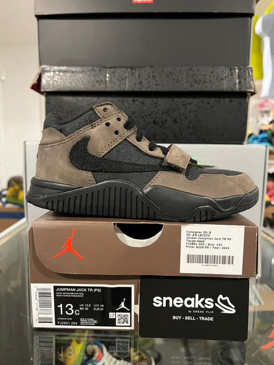 NEW SIZE 13C Jordan Jumpman Jack TR Travis Scott Dark Mocha (PS)