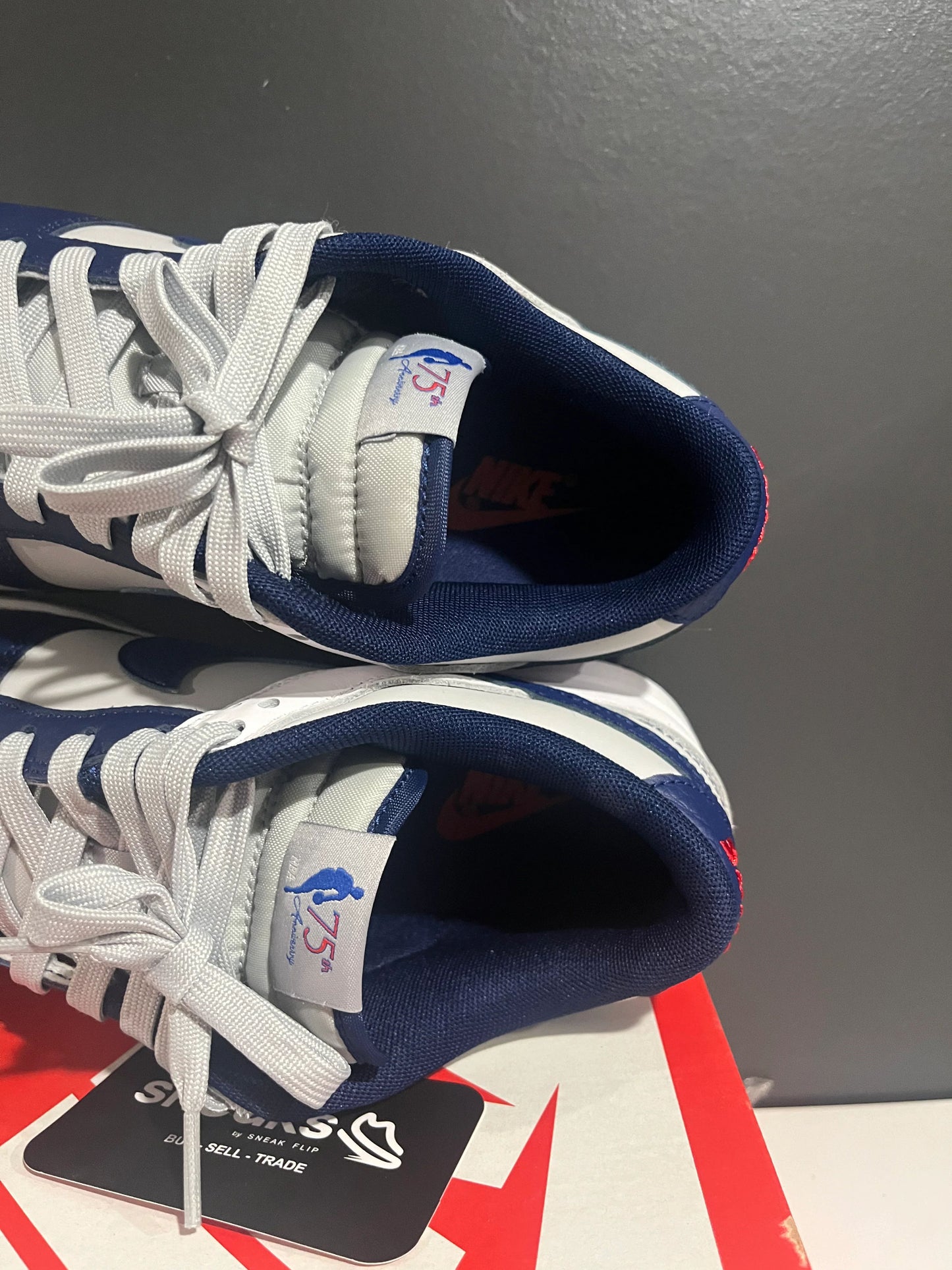 USED SIZE 9M Nike Dunk Low EMB NBA 75th Anniversary Brooklyn Nets - Used