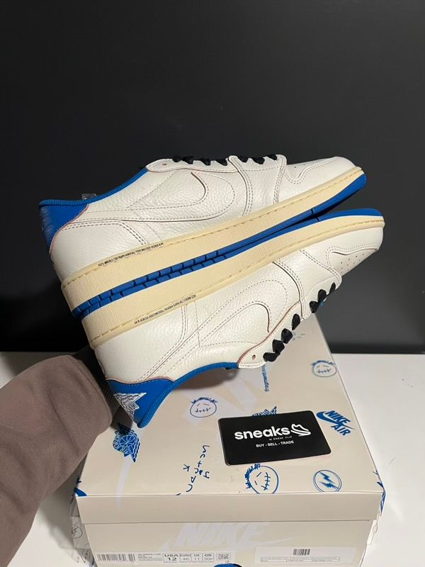 NEW SIZE 12M Jordan 1 Retro Low OG SP Fragment x Travis Scott Sail Military Blue