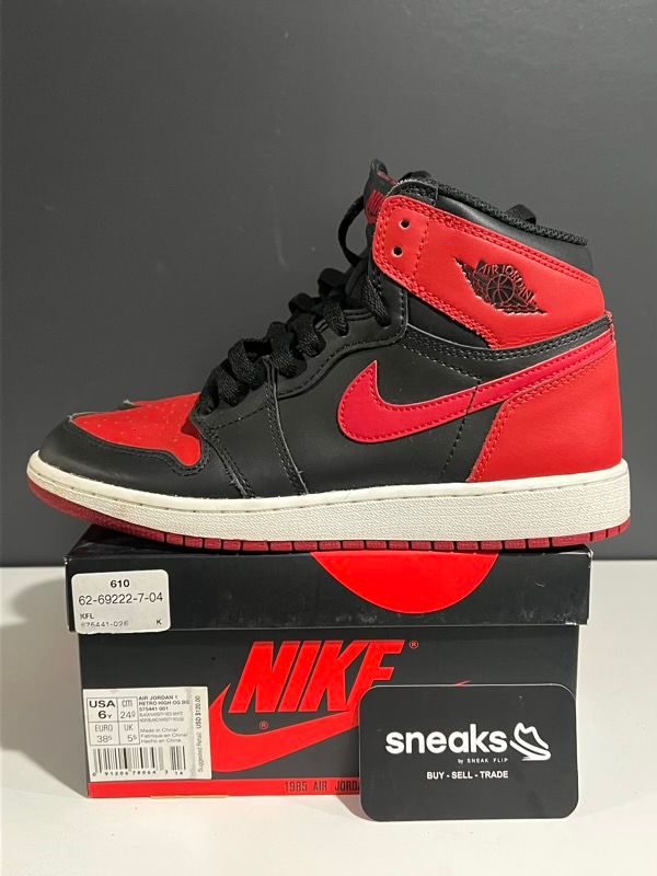 USED SIZE 6Y Jordan 1 Retro Bred Banned (2016) (GS) - Used