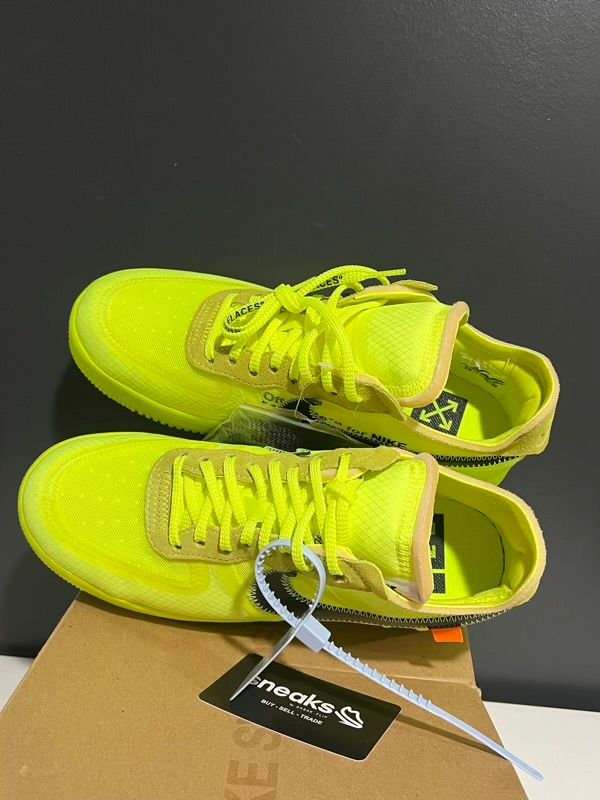 NEW SIZE 8.5M Nike Air Force 1 Low Off-White Volt - New (DAMAGED BOX LID)