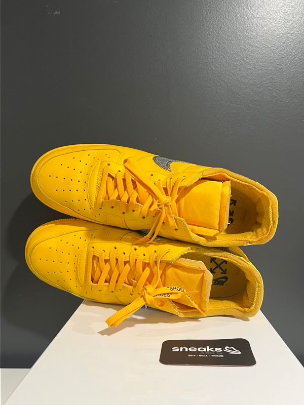 USED SIZE 13M Nike Air Force 1 Low Off-White ICA University Gold - Used