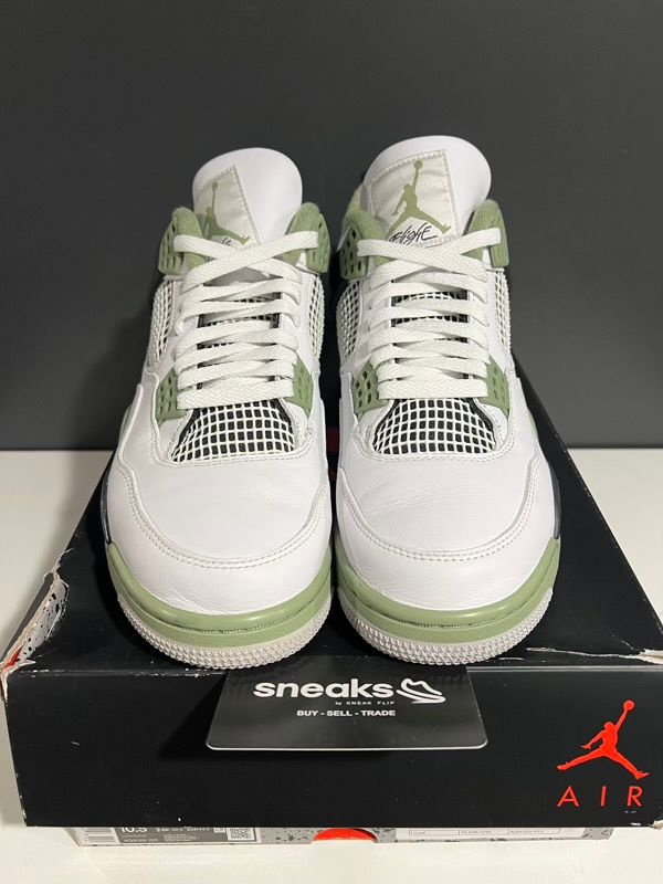 USED SIZE 12W/10.5M Jordan 4 Retro Seafoam (Women's) - Used