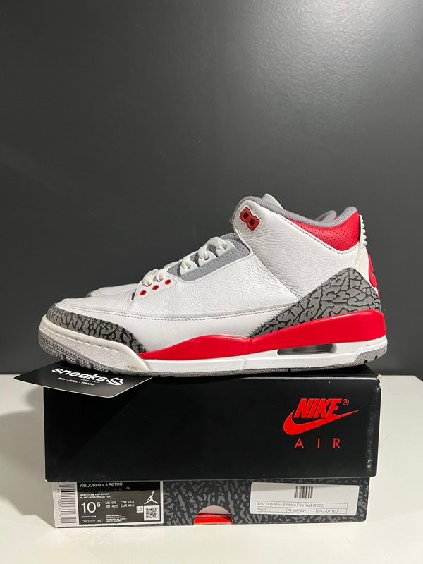 USED Jordan 3 Retro Fire Red (2022) - Used