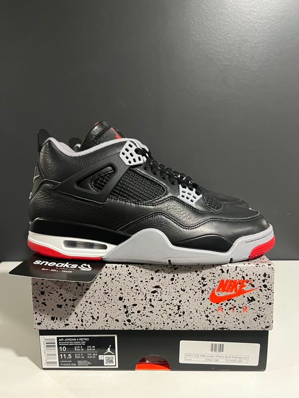 USED SIZE 10M Jordan 4 Retro Bred Reimagined - Used