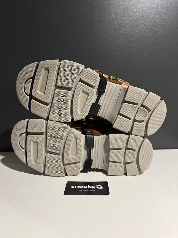 USED SIZE 12M Gucci Flashtrek Leather With Crystals Orange - USED NO BOX