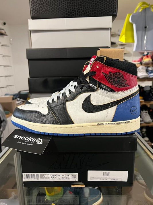 WORN ONCE SIZE 11.5M Jordan 1 Retro High OG SP Fragment x Union LA Varsity Red Sport Royal - Used
