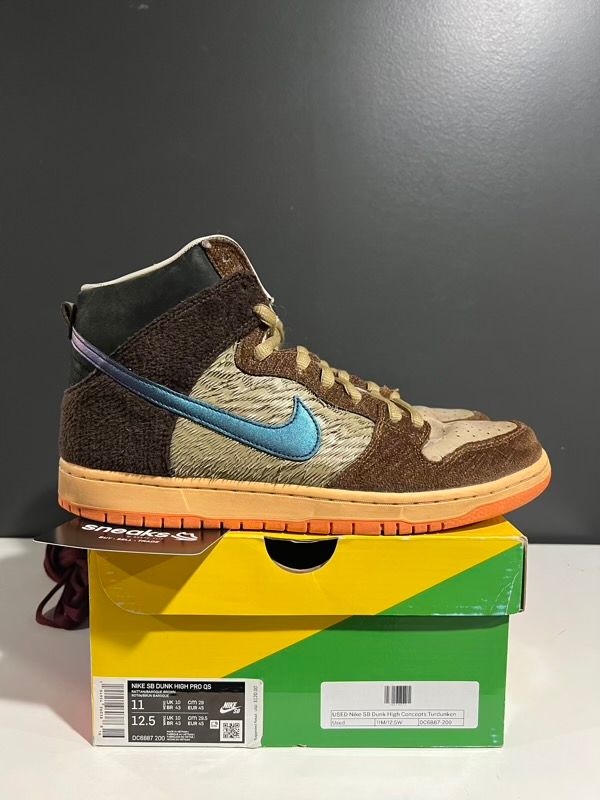 USED SIZE 11M Nike SB Dunk High Concepts Turdunken - Used