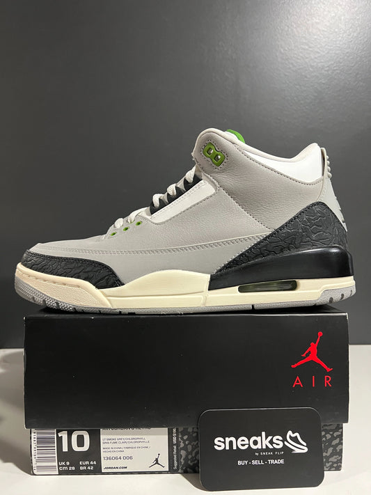 Jordan 3 Retro Chlorophyll - Like New